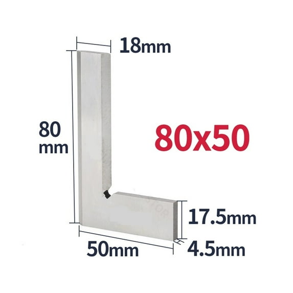 Set Square Knife Edge Square Ruler 90 Degree Carpentry Tools Woodworking Metal Try Squares Measuring Angle Rulers 63x40/80x50mm ,for Accurate Evaluation