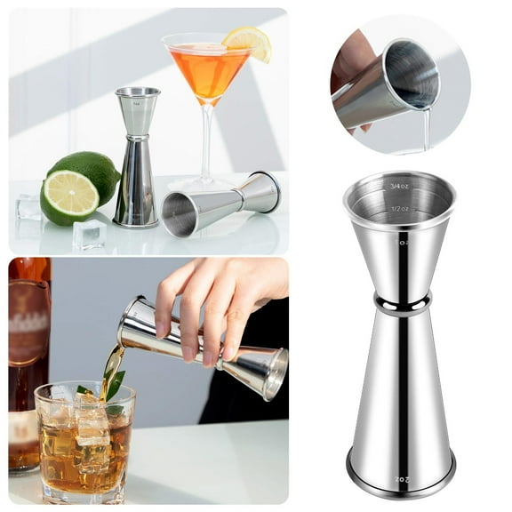 Set - Stainless Steel Double Ended Jigger with Scale for Bartending