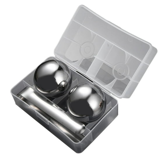 Set Stainless Steel Reusable Metal Ice Cubes Cooler Round Set for Drinks and Bars