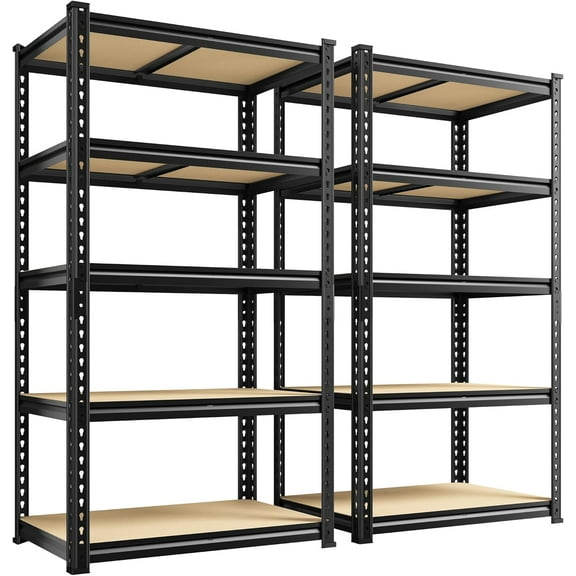 Set of  Storage Shelves  Metal Shelving  Garage Shelving Heavy Duty Garage Shelves Adjustable Metal Shelf for Pantry Kitchen Closet Basement Warehouse