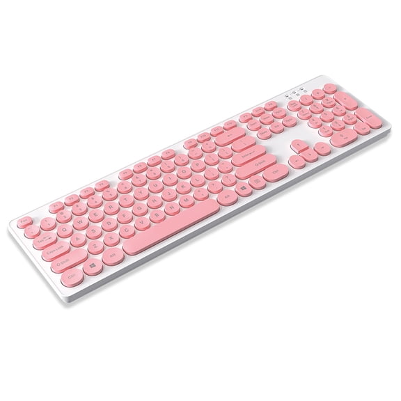 Set T-WOLF TF770 2.4G Wireless Keyboard Mouse Combo Punk Round Keycap Comfortable Mute Typing Wide Compatibility Pink