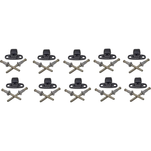 (Set of TEN) BLACK Turn Button Fastener Soft Top Canvas Retainer Twist Clip WITH RIVETS for HMMWV Humvee M998 Universal Military Vehicles Stainless Steel Common Sense Fastener