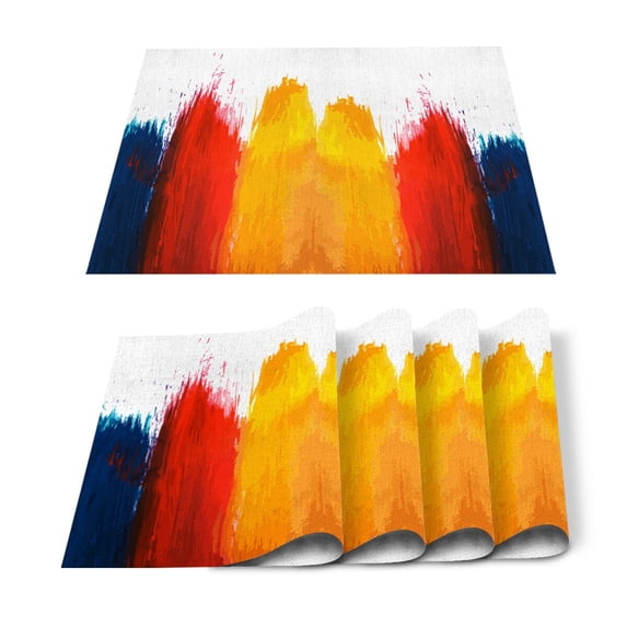 Set Table Mats Oil Painting Purple Artistic Conception Table Napkin Kitchen Accessories Home Party Decorative Placemats