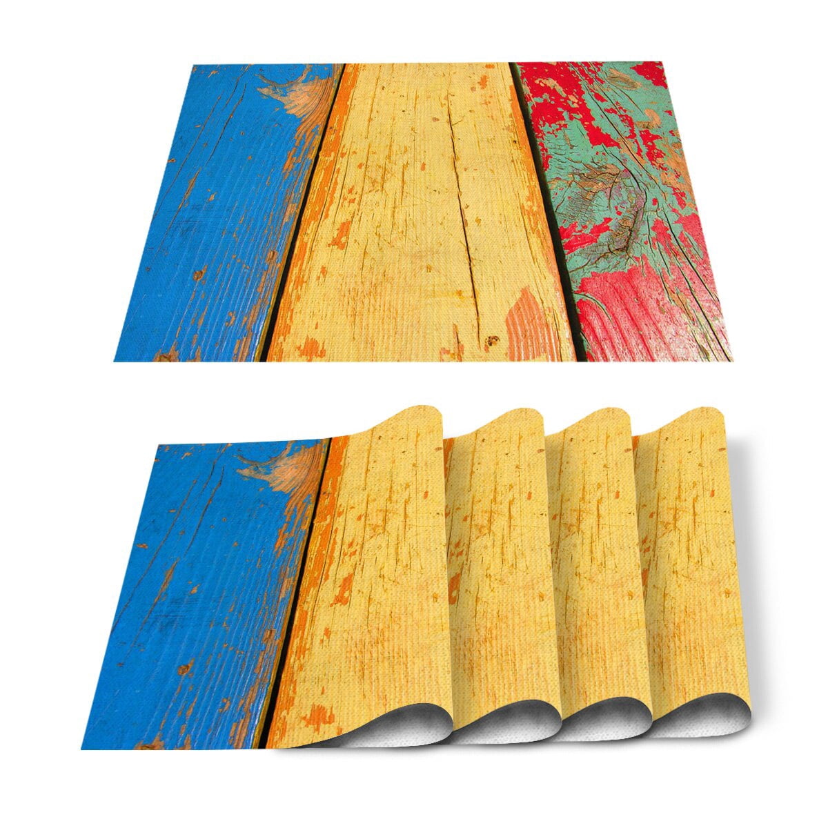 Set Table Mats Wall Graffiti Art Text Alphabet Printed Table Napkin ...