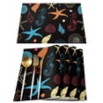 thumbnail image 1 of Set Table Mats Wooden Board Shells StarPrinted Table Napkin Kitchen Accessories Home Party Decorative Placemats, 1 of 5