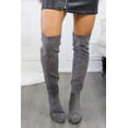 thumbnail image 1 of Set The Bar Pointed Toe Knee High Boots Grey, 1 of 11