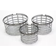 thumbnail image 1 of Set of Three Galvanized Metal Bins with Handles, L: 17.7" Dia, M: 14.8"Dia, S: 12"D, Rustic, Farmhouse, Storage Bins, Durable, Washable, Stackable, Home Decor, 1 of 1