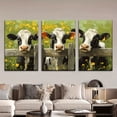 thumbnail image 1 of Set of Three, Unframed Canvas Artwork Featuring a Cow in a Field, Suitable for Posters And Prints in Living Rooms, Libraries, Offices, Cafes, And Bars. This Abstract Art Makes an Ideal Gift for Birt, 1 of 4