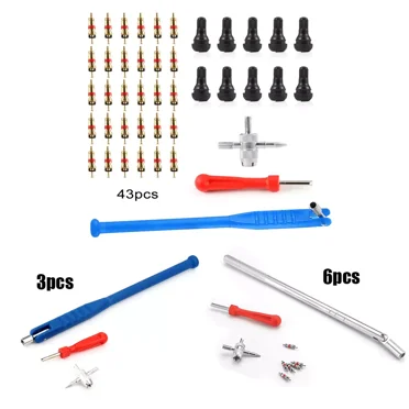 Set Tire Valve Stem installation Remover Repair Tool Puller Car Truck Plug Core