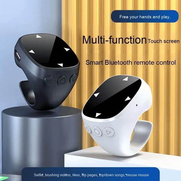 Set of Two Wireless Mobile Remote Controls Featuring a Ring-Shaped Touchscreen, a Multifunctional Scrollbar for Short Videos, And a Device for Flipping E-Book Pages
