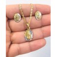 thumbnail image 1 of Set Virgen de Guadalupe Necklace Earrings Push Back / Womens Gold Filled Set Guadalupe Necklace / Valentino Link Chain With Guadalupe Pendant / Cadena con Dije y Aretes de la Guadalupe, 1 of 9