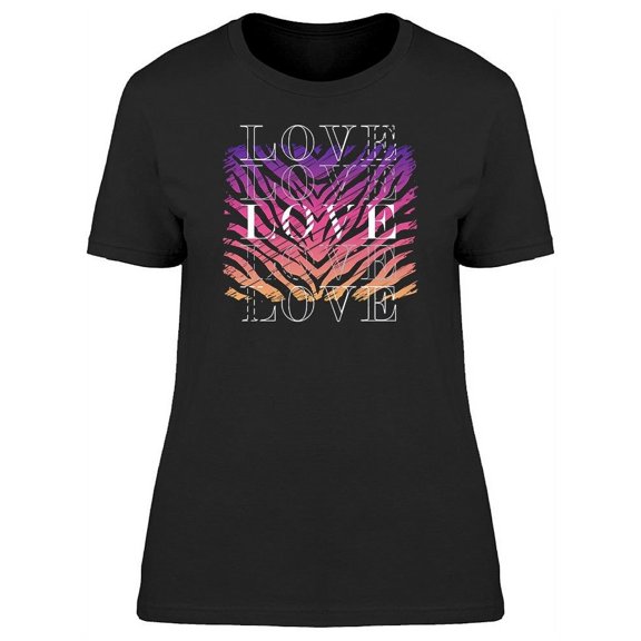 Set Word Love Zebra Print T-Shirt Women -Image by Shutterstock, Female Large