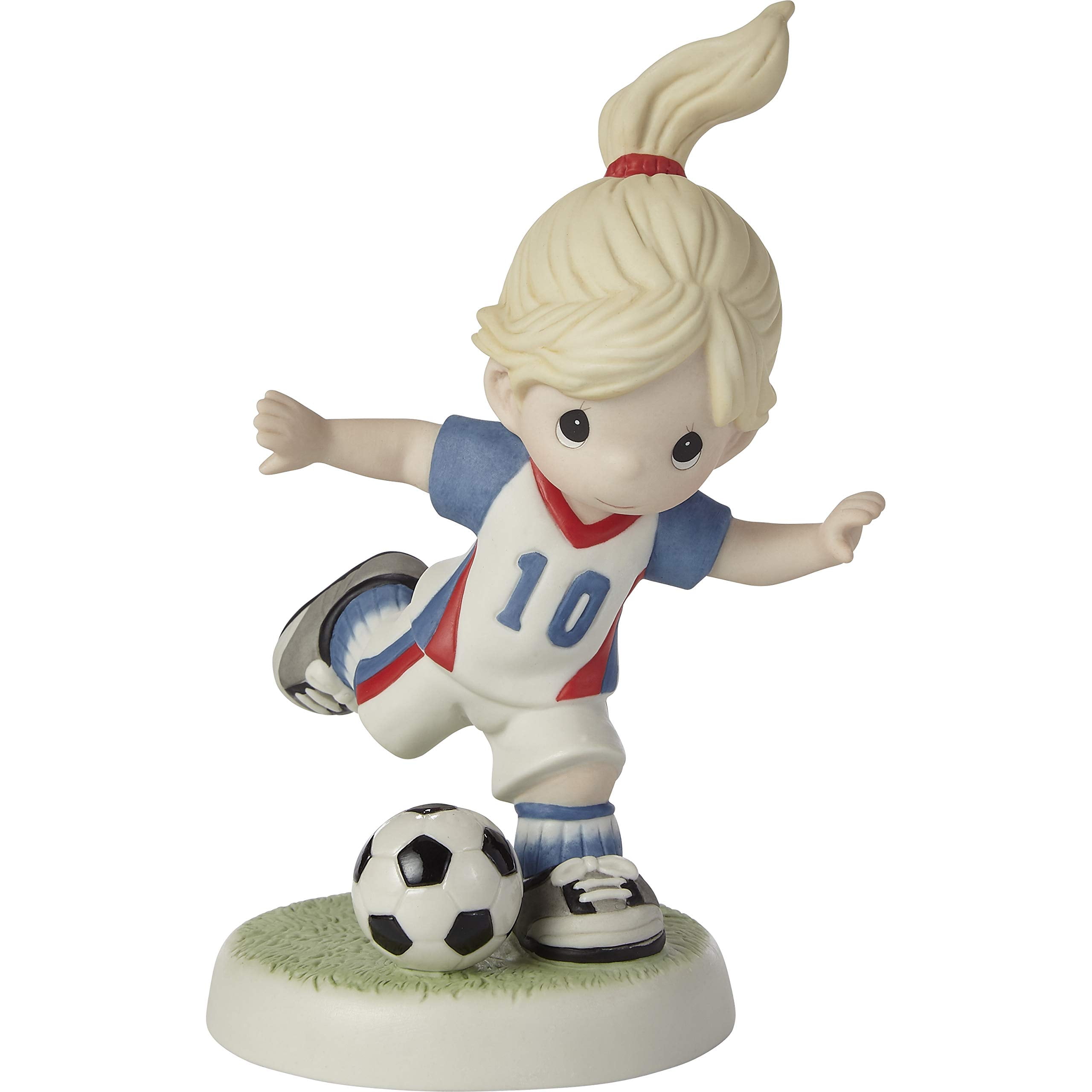 Hand-Painted Porcelain Soccer Girl Figurine