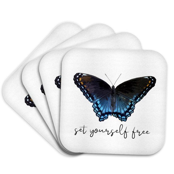3drose, Set Yourself Free with a Photograph of a Red Spotted Purple Butterfly., Set of 4 Coasters - Soft