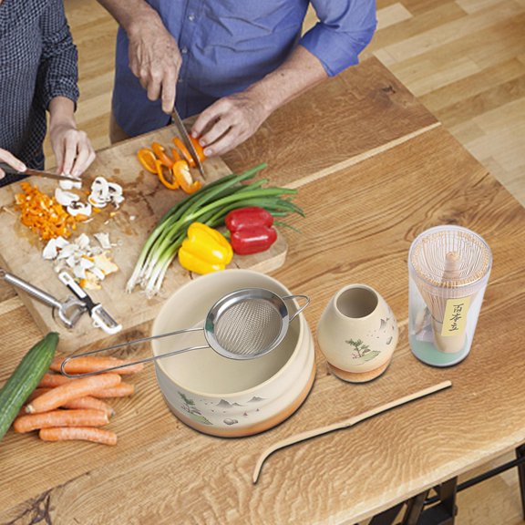 Set chen Utensils Stainless Steel Strainer Matcha Bowl Matcha Ceremony for Traditional Japanese Tea Ceremony ,Wedding Gift