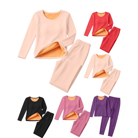 Set for Women Thickened Warm Base Layer Top & Leggings, Crew Neck Slim Fit Long for Winter