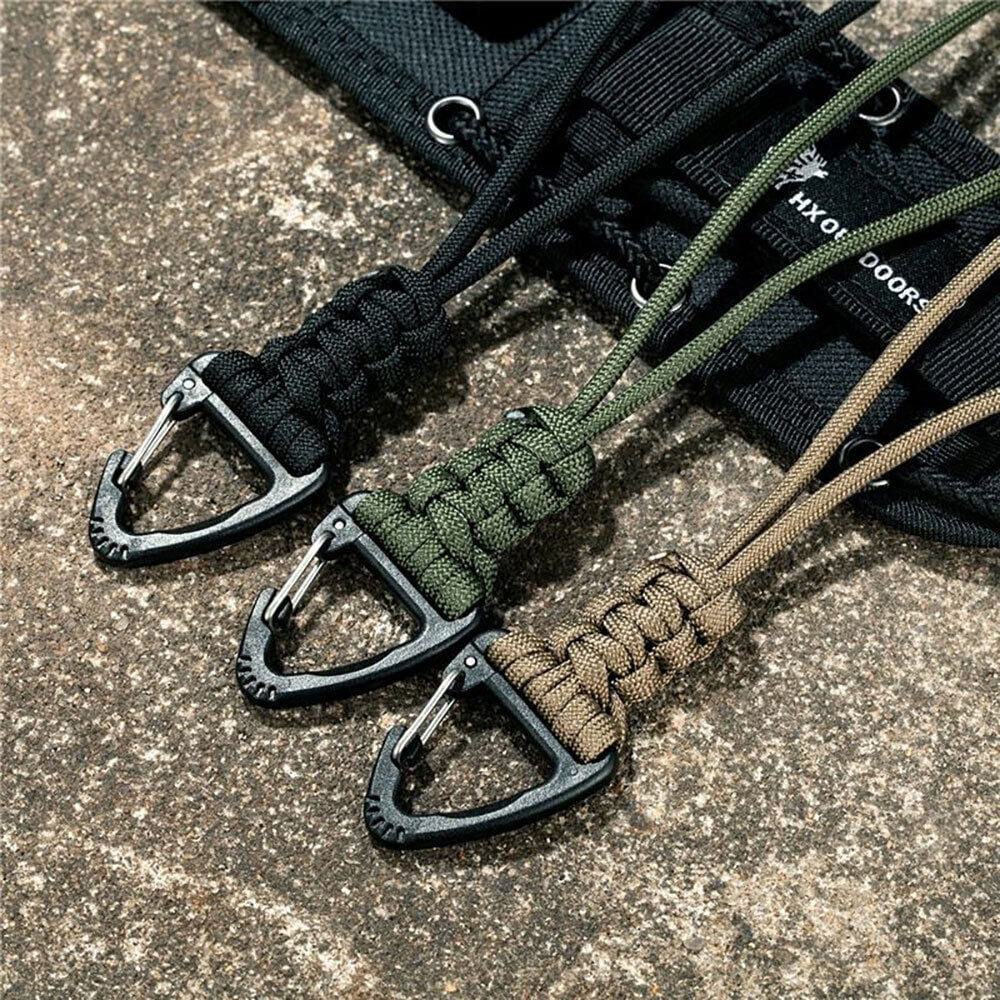 Triagle Keychain Set of 1/3 Paracord Survival Keychain Lanyard Key Ring Triangle Buckle ...