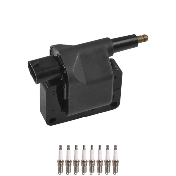 Set of 1 ISA Ignition Coil + 8 Spark Plugs Compatible with 1991-1993 Chrysler Daytona 2.5L L4 2507cc 153ci Replacement for UF97