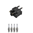 thumbnail image 1 of Set of 1 ISA Ignition Coils and 4 Spark Plugs Compatible with 1998 Chrysler Cirrus 2.4L L4 2429cc 148ci Replacement for UF125, 1 of 1