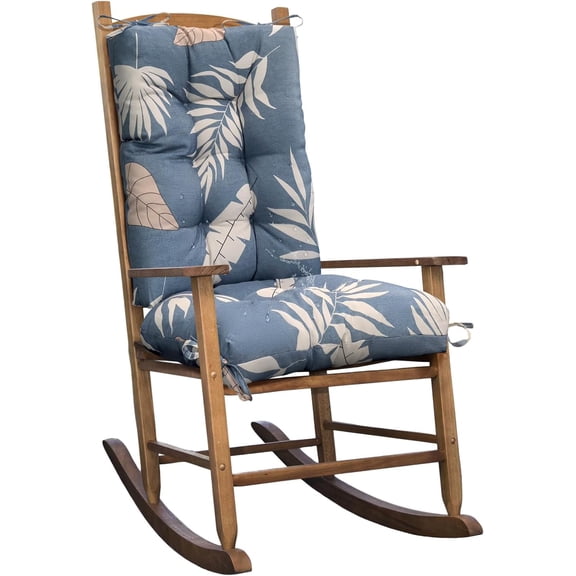 Set of 1 Indoor Outdoor Chair Cushion Waterproof High Back Rocking Chair Cushions Soft Patio Chair Pad for Lounger Recliner Navy Blue