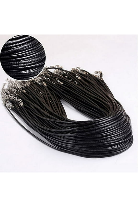 Set of 10 Adjustable Black Faux Leather Cord Choker Necklaces - Braided Design - Perfect for Party Wear