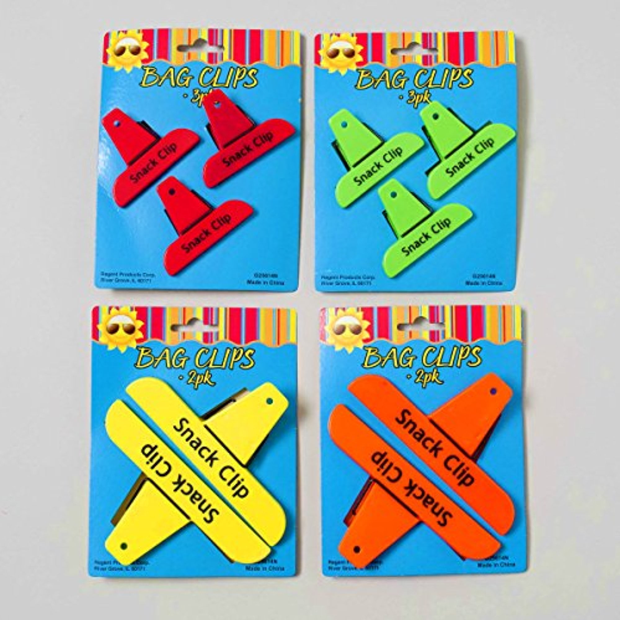 Set of 10 All Purpose Clips 2 Sizes of Colorful Bag Clips, Chip Clips