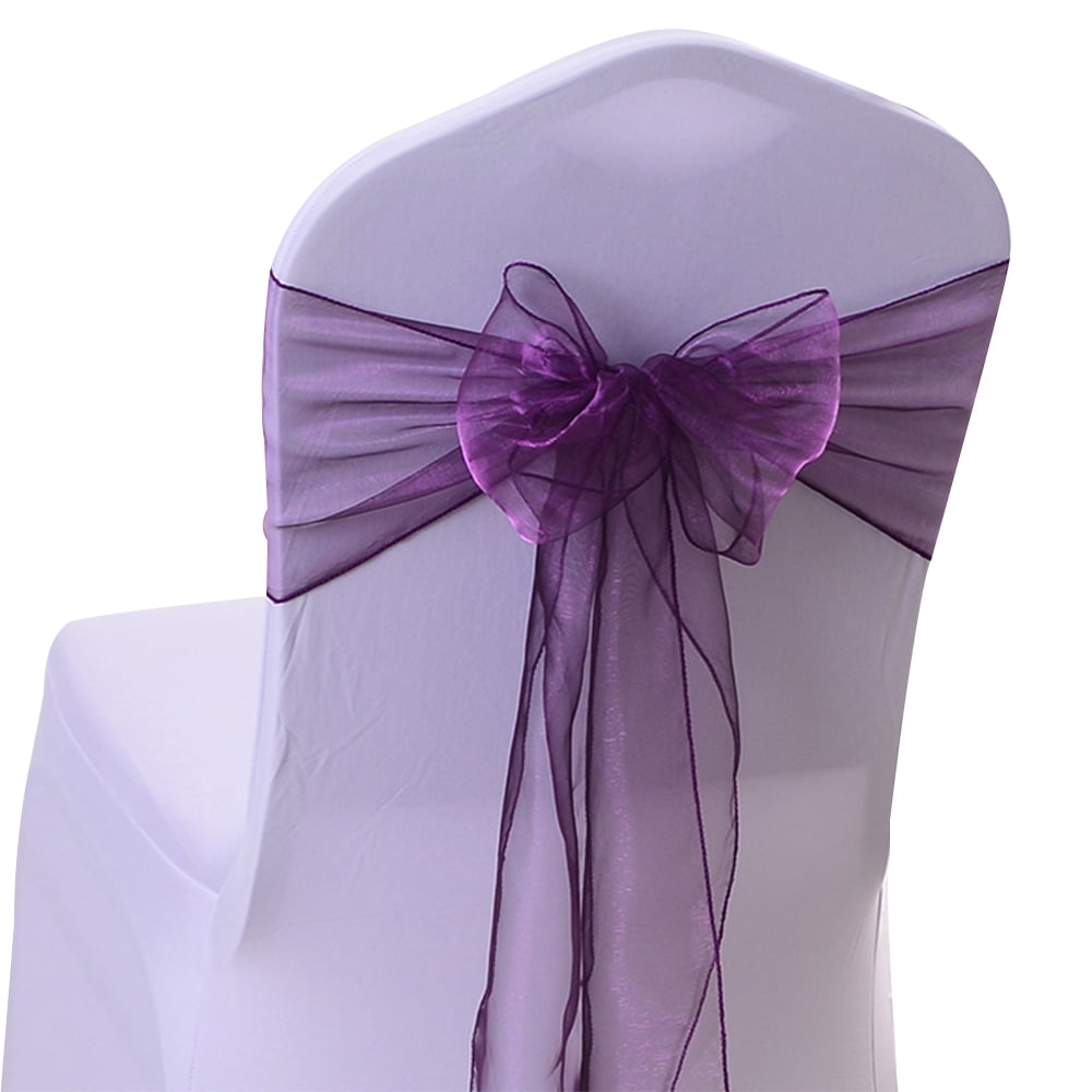 Set of 10 Chair Bows Sashes Tie Back Decor Item Cover for Wedding