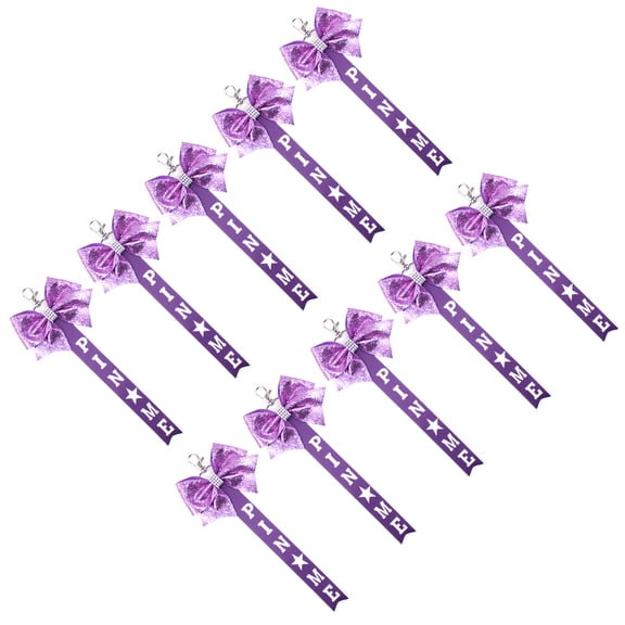 Set of 10 Cheerleaders Bow Key Rings Bowknot Ribbon Pendant Keychain Colorful Ornament Eye Catching Key Chain Jewelry