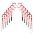 thumbnail image 1 of Set of 10 Christmas Candy Cane LED Pathway Lights with Remote Control, Plug-In, 1 of 8