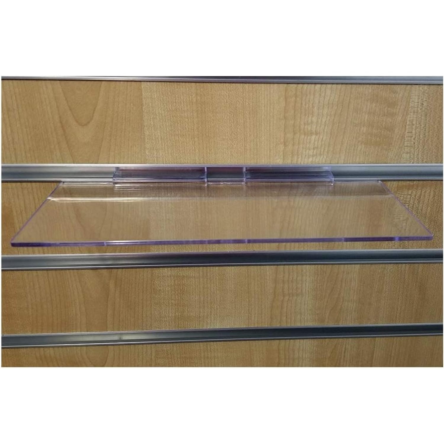 Set of 10 Clear Slatwall Shelves 10 Inches Wide x 4 Inches Deep Display