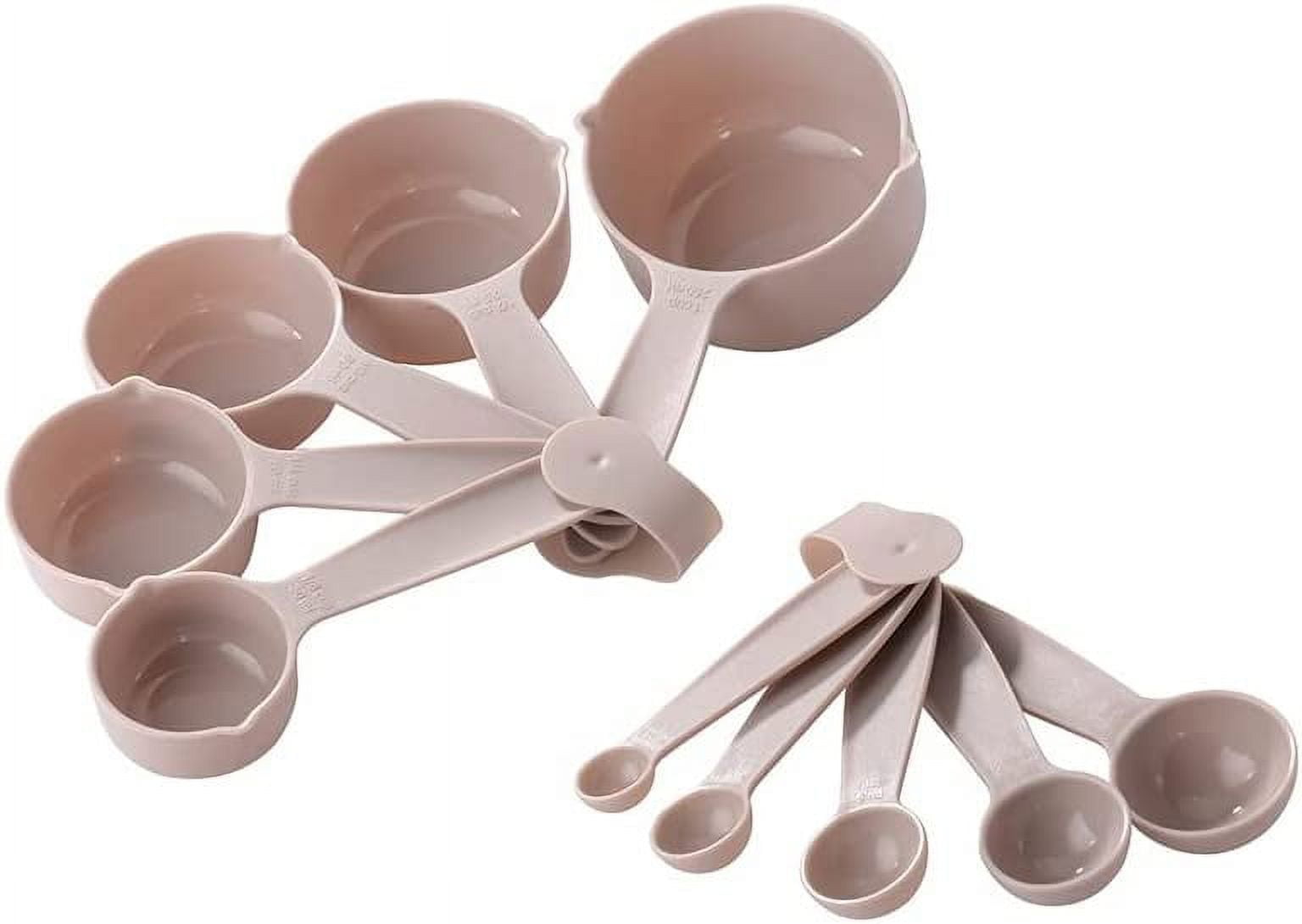 Beille Wheat Straw Beige Measuring Cups Spoons Set 10pc