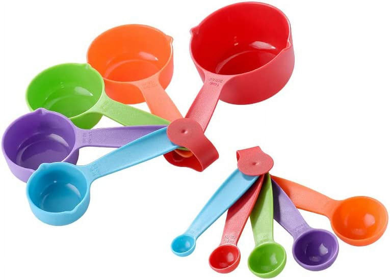 Kalsreui Measuring Cups and Spoons Set, Plastic Measuring Cup set and  Measuring Spoons Set, Color Measuring Cups Plastic, Cute Measuring Cups and