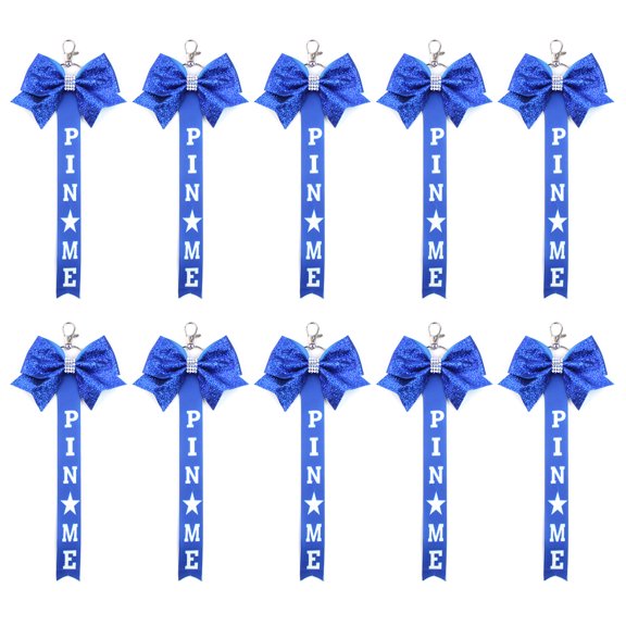 Set of 10 Colorful Cheerleading Keychains Polyester Cheer Bows Ribbon Keyring Accessory for Sporty Girls and Teens