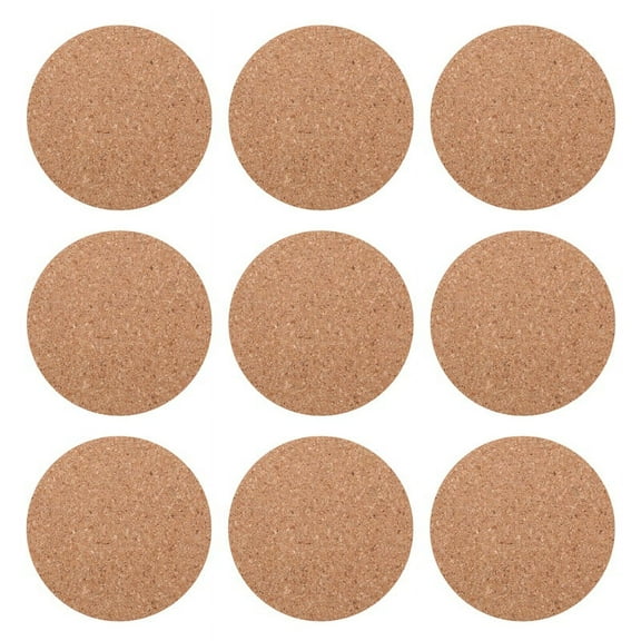Set of 10 Cork Bar Drink Coasters - Absorbent and Reusable 90mm, 5mm Thick