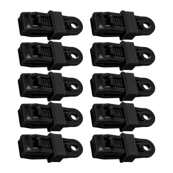 Set of 10 Crocodile Tent Awning Clamps for Tarpaulin, Canopy, Camping Tent Black Color Durable and Carry Outdoor