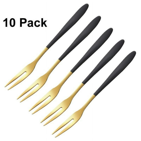 10 Pieces Stainless Steel Fruit Forks Cocktail Forks Two Prong Forks Tasting Appetizer Forks