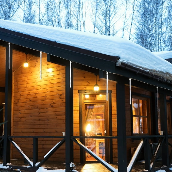 Set of 10 Dripping Icicle Snowfall Christmas Light Tubes 9"