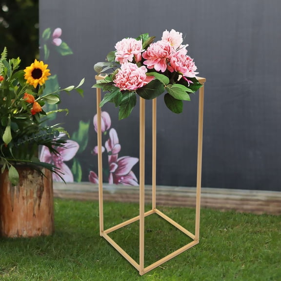 Set of 10 Gold Metal Flower Stands  Elegant Wedding and Event Decor, Durable Iron Column Vase for Centerpieces, Aisle, and Party Decorations