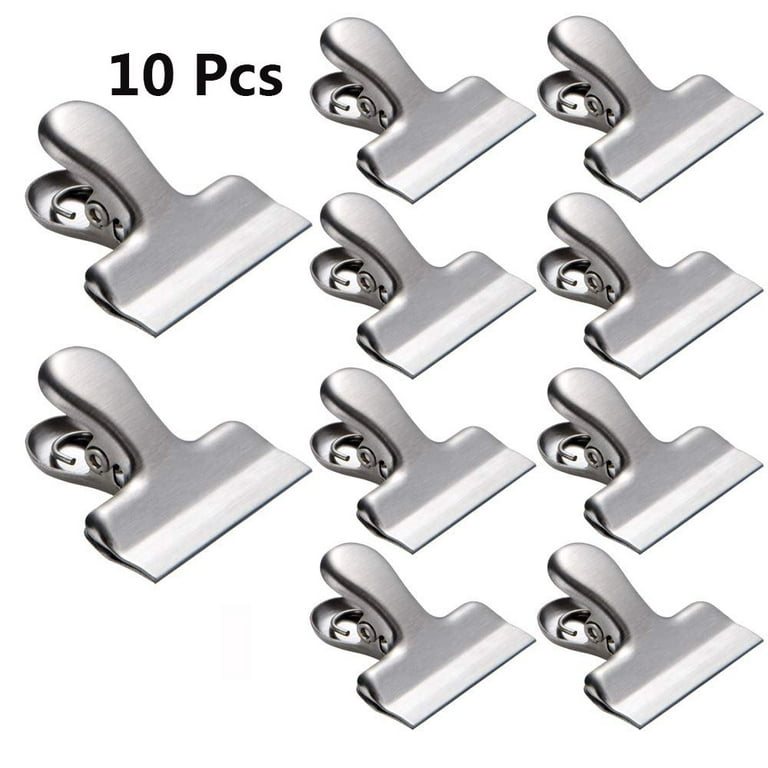 LINKABC Heavy Duty Stainless Steel Chip Bag Clips, Snack Sealing Clips Food Clips, Great for Air Tight Seal Grip on Coffee & Food Bags, Kitchen Home Office