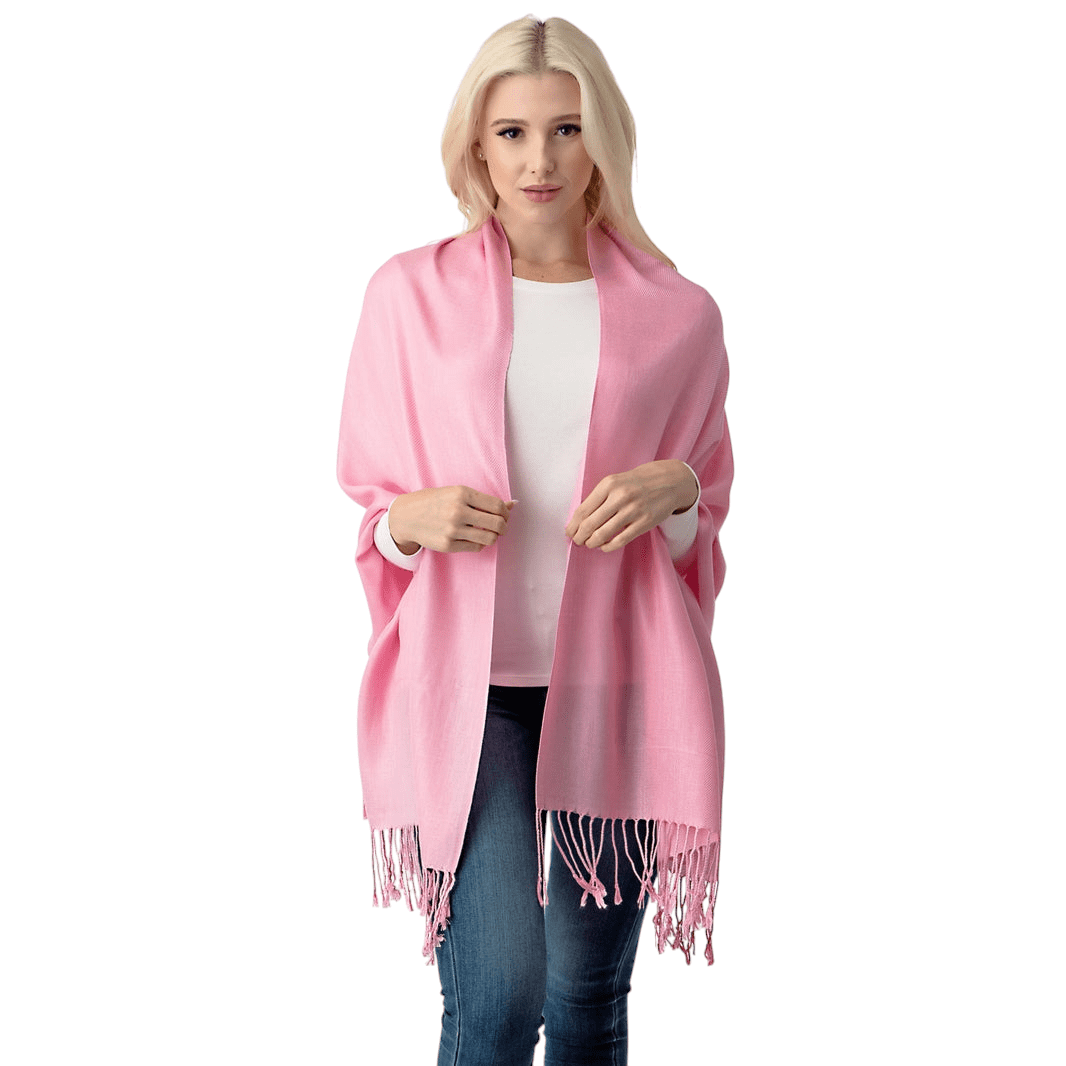 Set of 10 Light Pink Pashmina Scarf Shawl, Bridesmaid Shawl