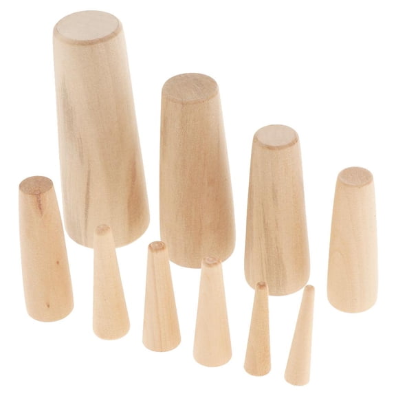 Set of 10 Marine Tapered Conical Thru-hull Soft Wood Drain Stopper (Wooden)