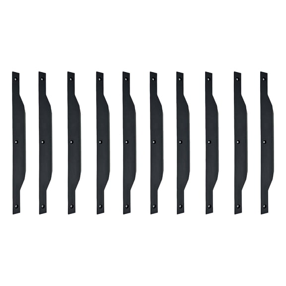 Set of 10 Modern Aluminum Thin Metal Black Pull Handles