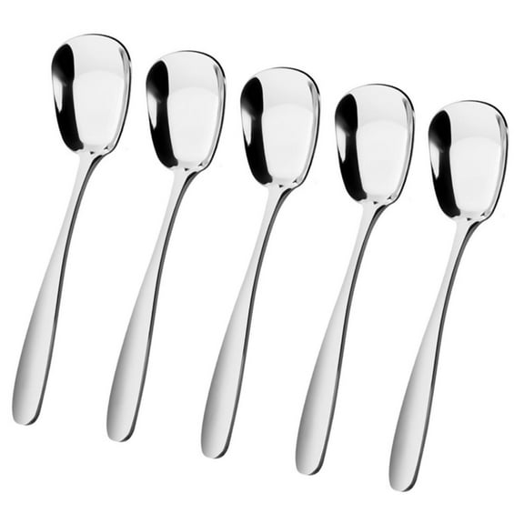 Set of 10 Multipurpose Spoons with Square Functional Square Head Stainless Steel Spoons for Cooking Enthusiasts