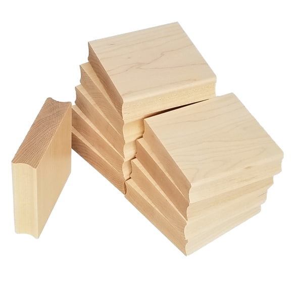 Set of 10 Pieces 2.9" x 2.9" Square Maple Wood Handle Mount for Rubber Stamp
