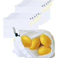 thumbnail image 1 of Set of 10 Reusable Mesh Produce Bags - Heavy Duty, Washable Farmers Market and Storage for Fruits, Vegetables, Groceries, Kitchen, and Home (Small), 1 of 6
