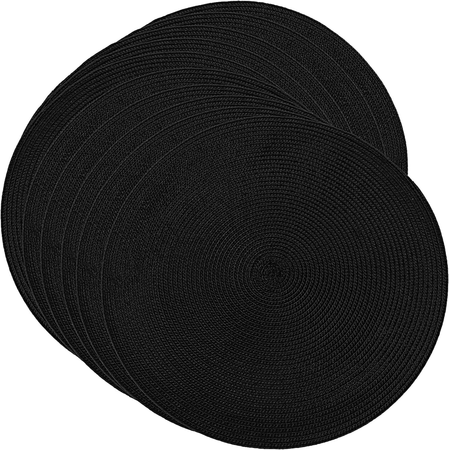 Set of 10 Round Braided Placemats 15 Inch Table Mats for Heat