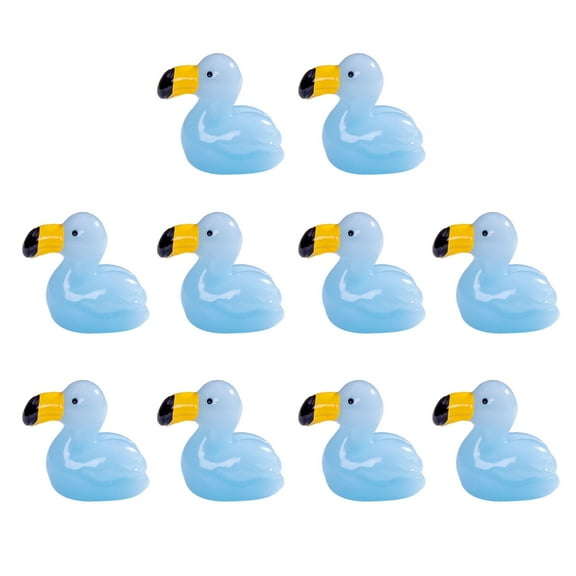 Set of 10 Small Resins Flamingo Figurines Colorful Miniature Figures Landscape Fishtank Embellishments Ornaments