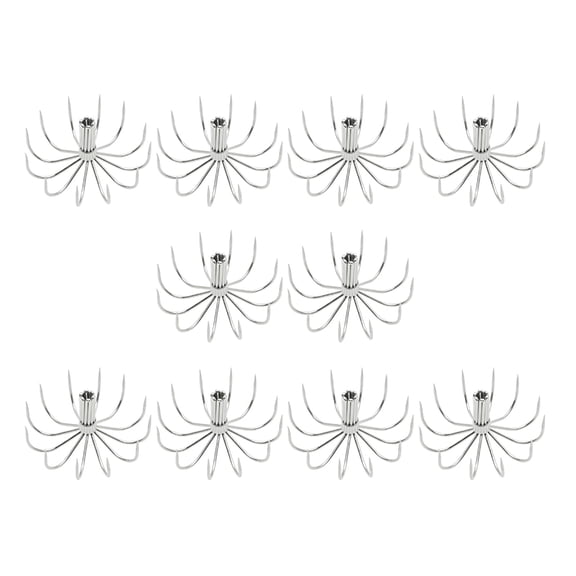 Set of 10 Squid Fishing Hook 12 Needle Stainless Steel Lures Hook for Various Water Conditions Fishing Accessories
