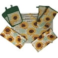 thumbnail image 1 of Set of 10, Sunflower Design Tapestry Kitchen Towel Set, Include 4 Placemats, 2 Kitchen Towels, 2 Potholder  2 Oven mitt., 1 of 1