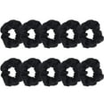 thumbnail image 1 of Motique Accessories Set of 10 Terry Hair Scrunchies for Adult Female and Girls- Black, 1 of 5